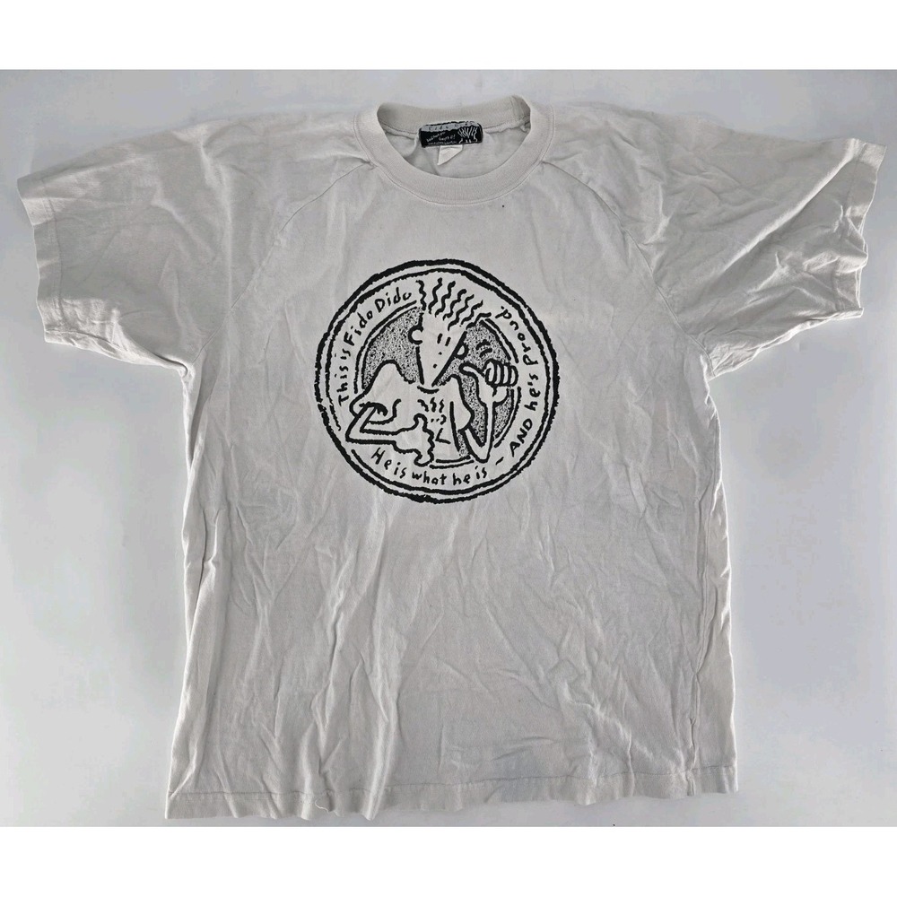 Fido Dido 90s - Cartoon Character Fan T Shirt - Authentic - Single Stitch - Sz:L